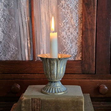 Aged Gold Fluted Urn Taper Candle Cup