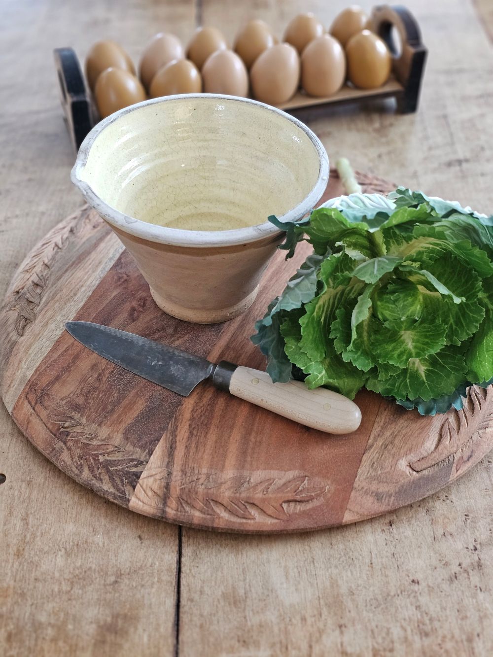 Rustic Farmhouse Clay Bowl Set of Two
