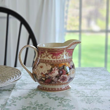 Antique Style Old World Floral Pitcher