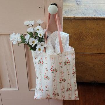 Bespoke Strawberries and Stripes Tote Bag