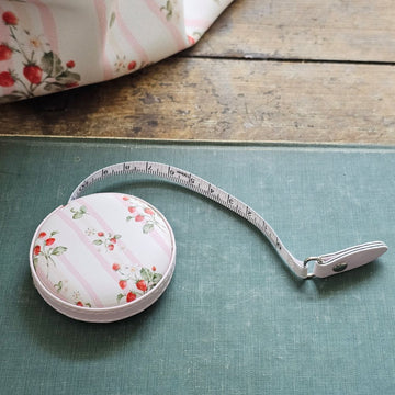 Bespoke Strawberries and Stripes Travel Tape Measure