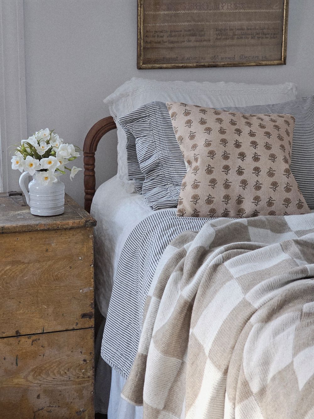 Portsmouth Blue Ticking Stripe Pillow Case Set