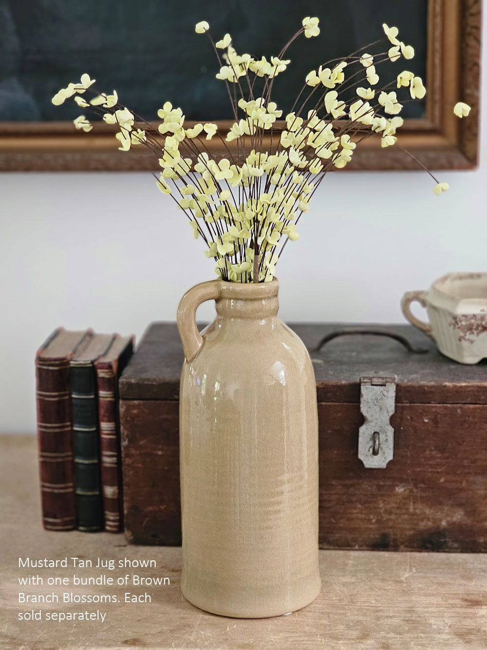Mustard Tan Jug with Handle