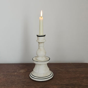 Chalky White Terracotta Taper Candlestick