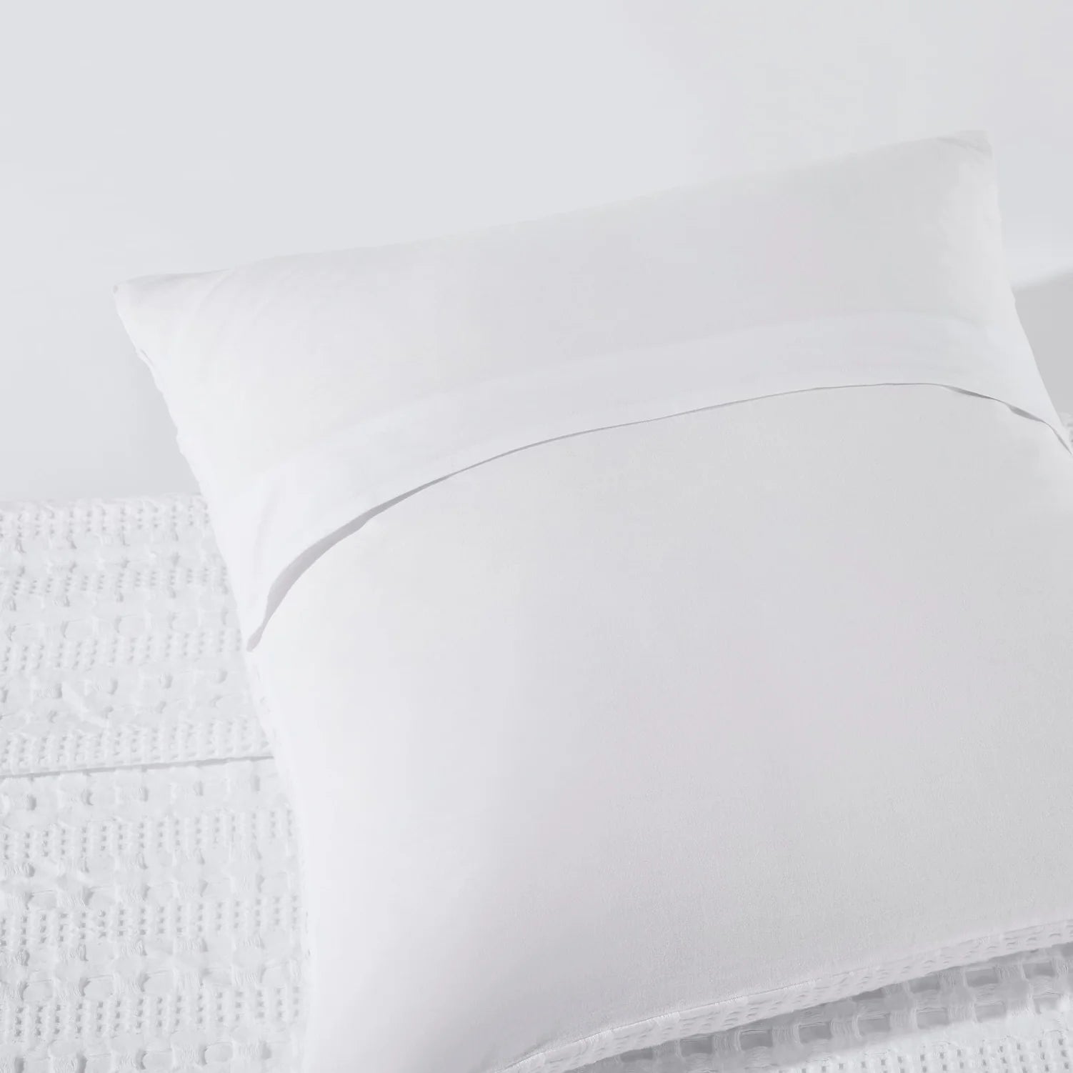 Crisp White Waffle Weave Pillow Covers, Set of Two