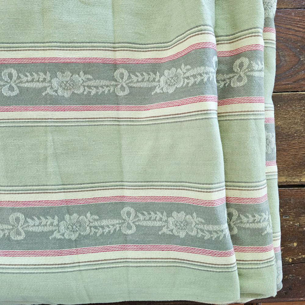 French Fabric by the Yard Green Woven Jacquard