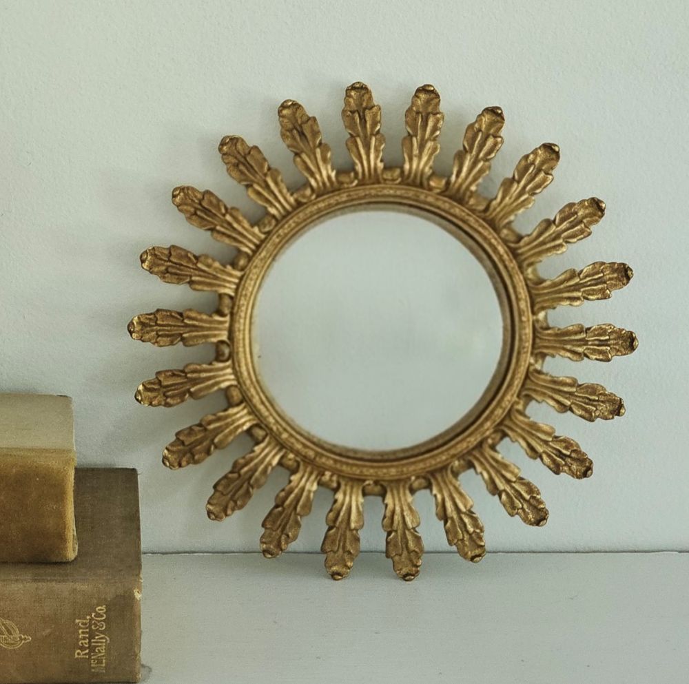 Gold Leaf Convex Wall Mirror