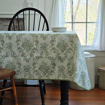 Green French Floral Tablecloth