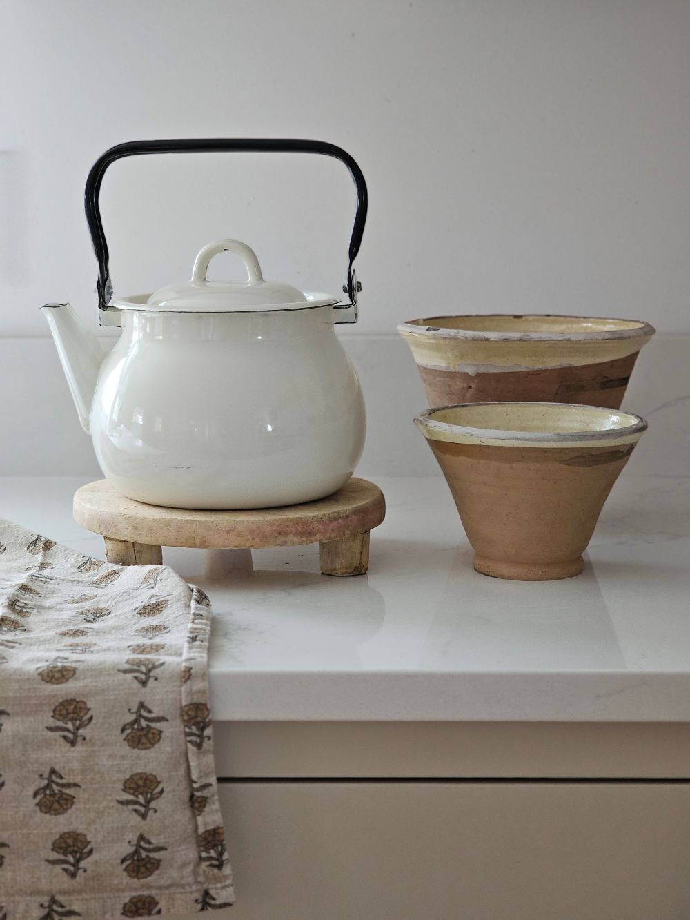 Rustic Farmhouse Clay Bowl Set of Two