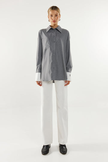 Lyon Shirt | Charcoal Stripe
