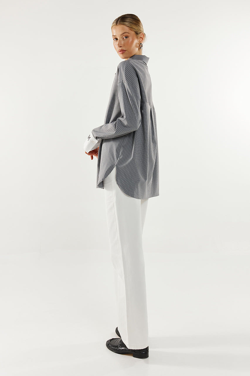 Lyon Shirt | Charcoal Stripe