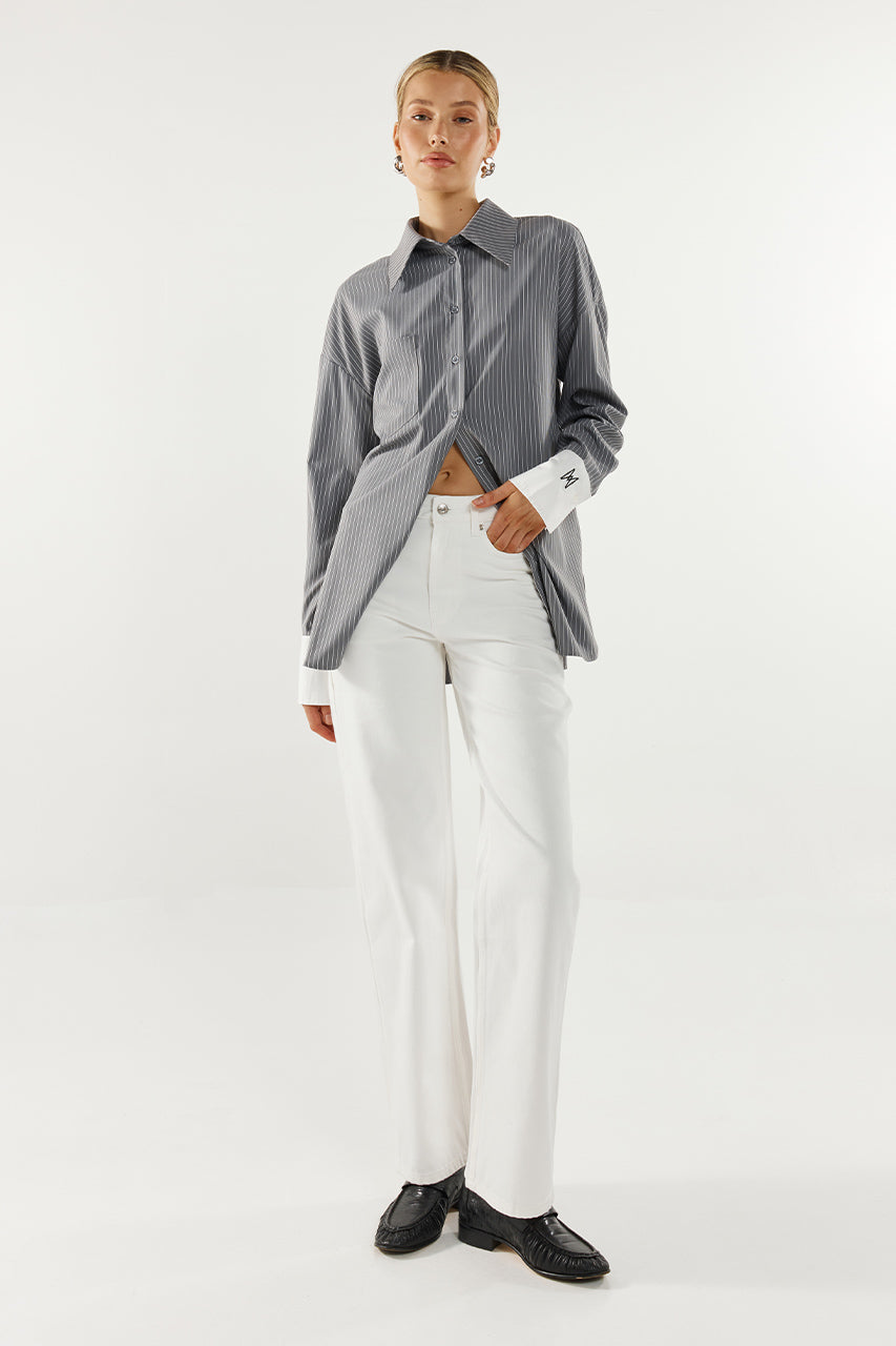 Lyon Shirt | Charcoal Stripe