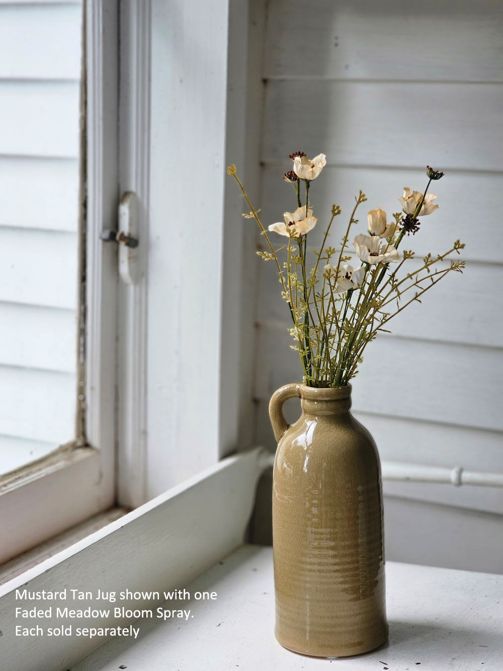 Mustard Tan Jug with Handle