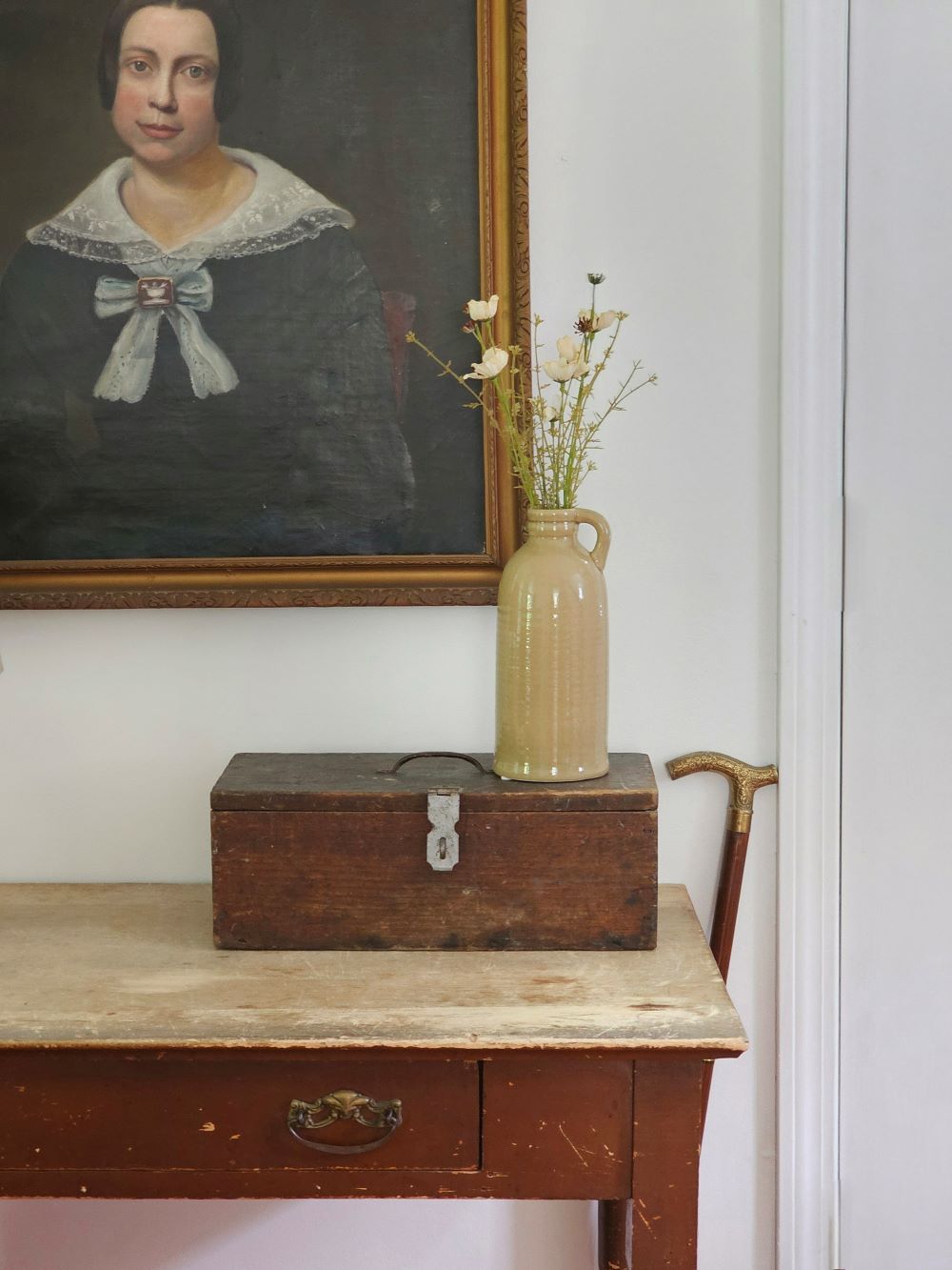 Mustard Tan Jug with Handle