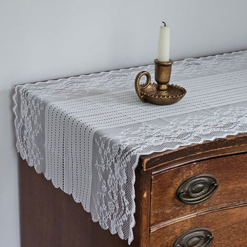 Old World White Lace Table Runner