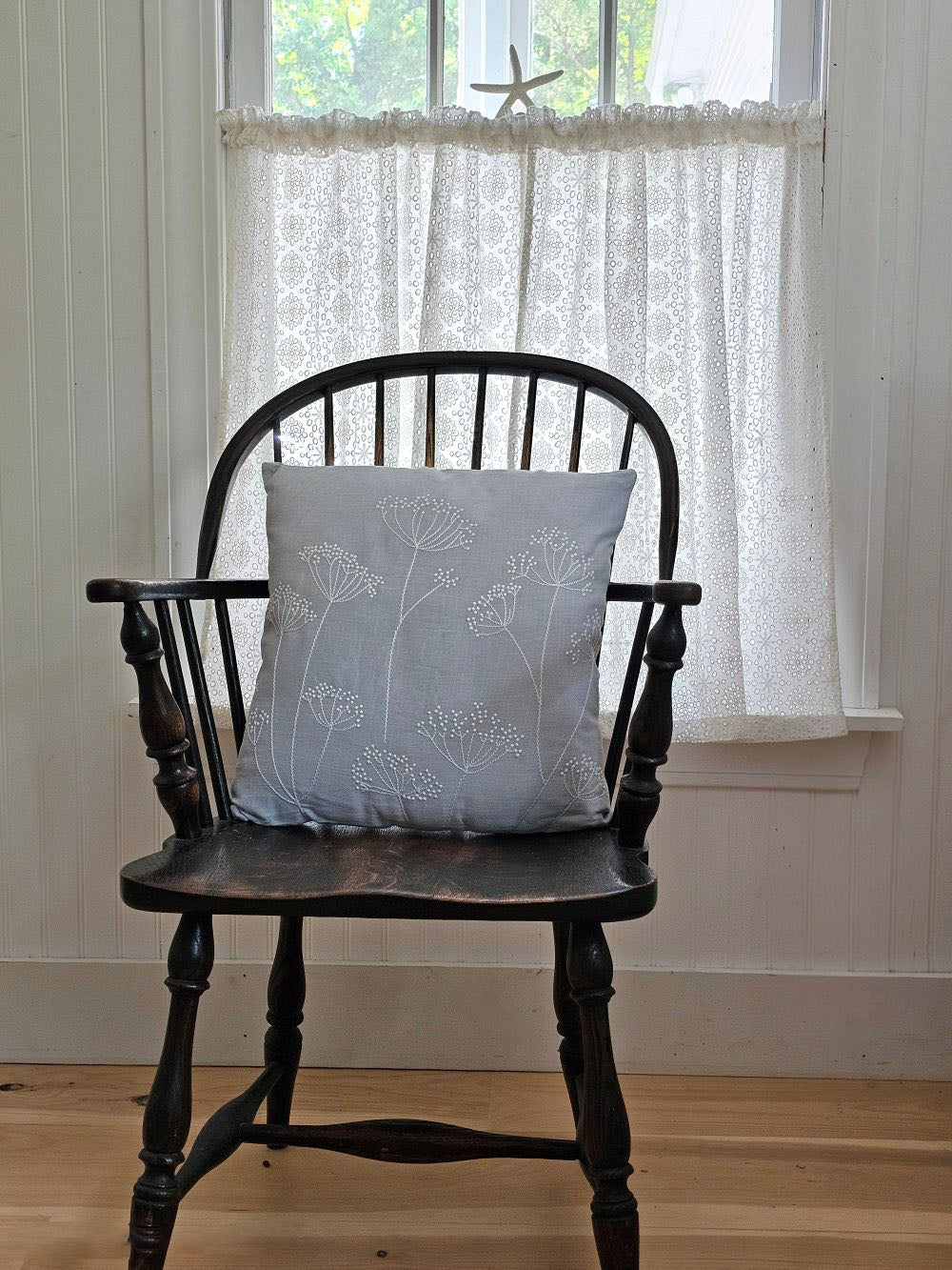 Vintage White Eyelet Lace Cafe Curtains