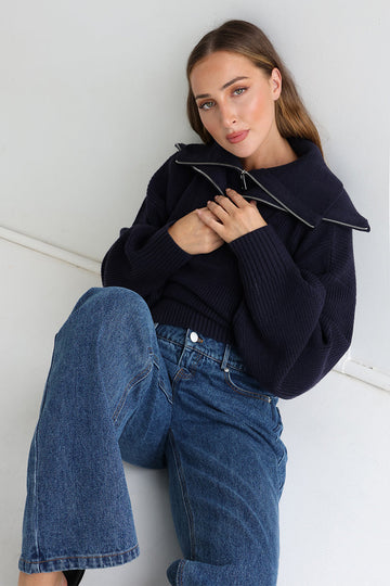 Remy Knit Jumper | Navy