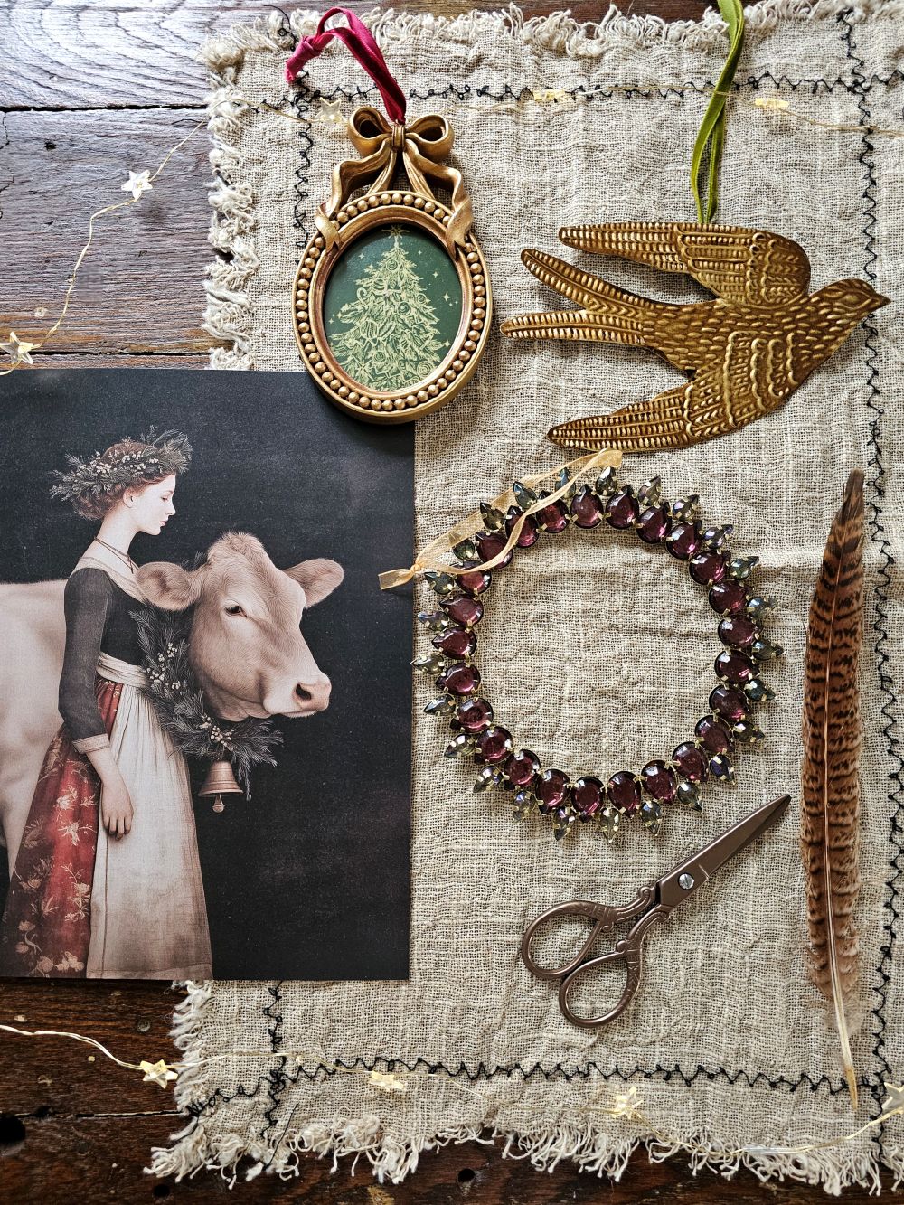 Gold Frame with Bow Ornament