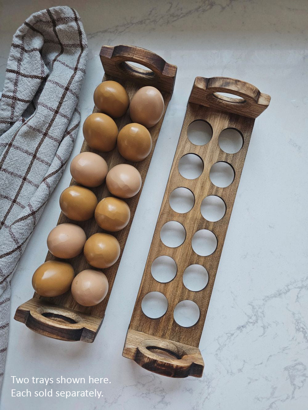Rustic Wood Stackable Egg Tray