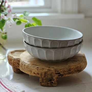 Rustic Ceramic Pasta Bowls, Set of Two