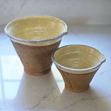 Rustic Farmhouse Clay Bowl Set of Two