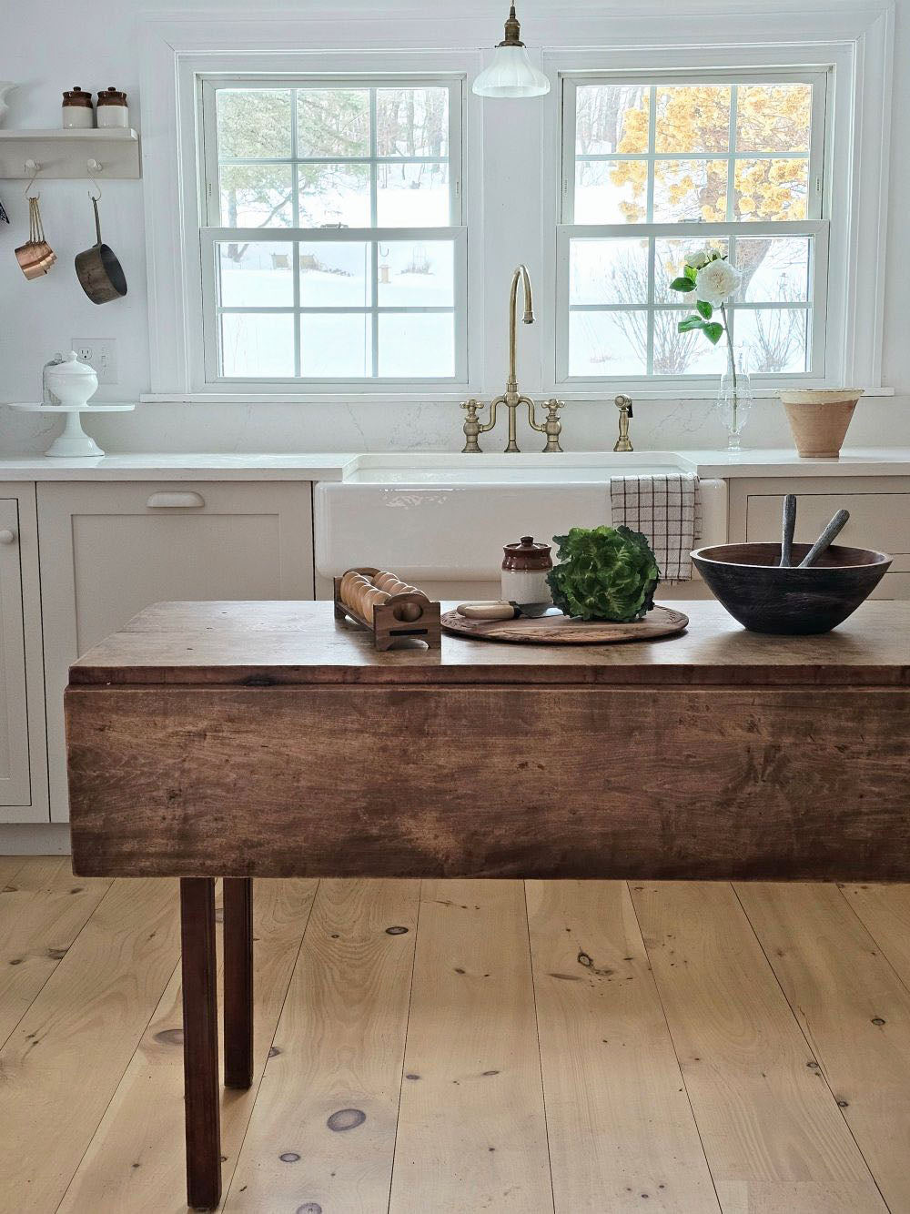 Rustic Wood Salad Bowl and Server Set