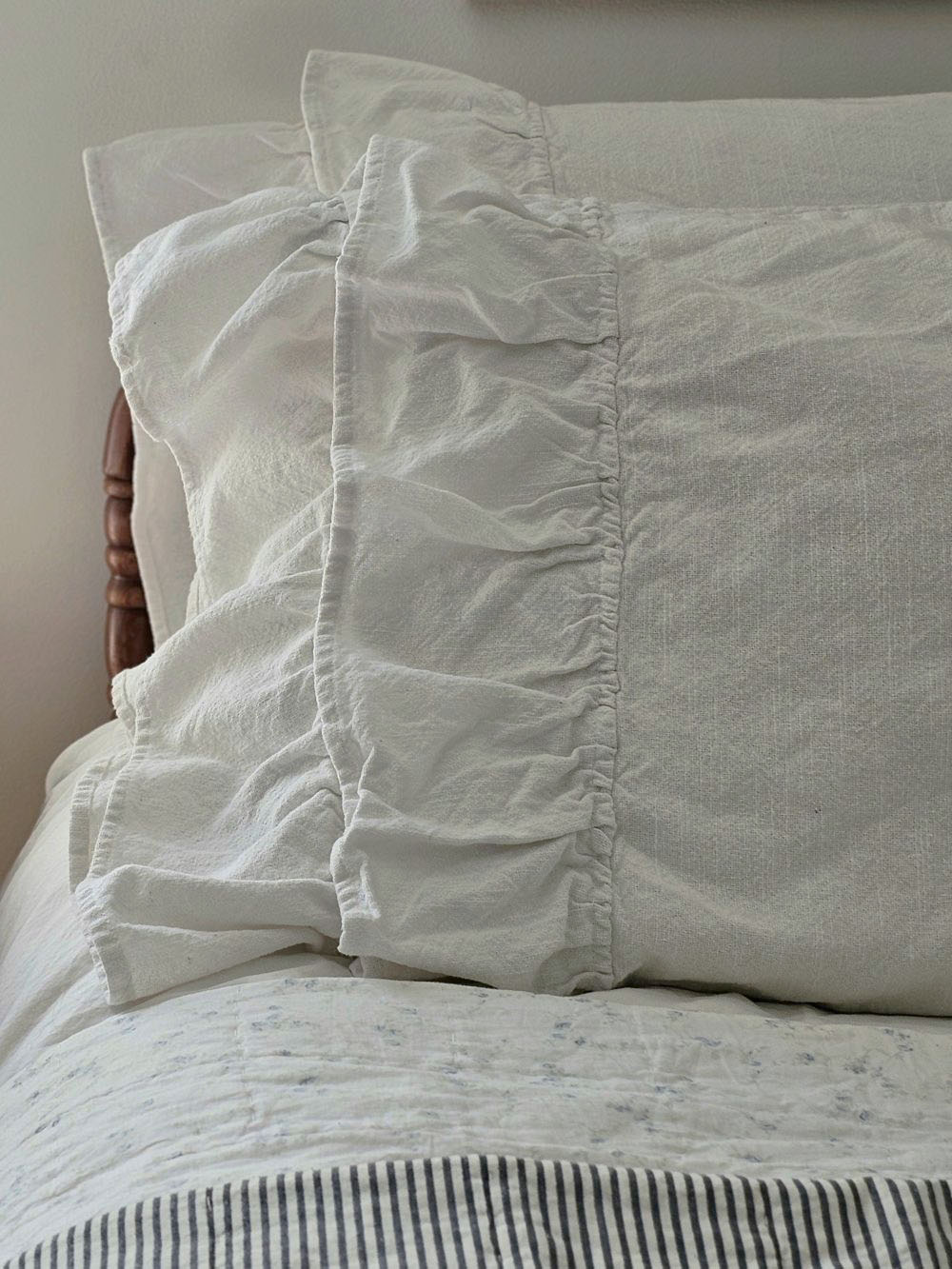 Serenity White Lush Ruffle Pillowcase Set