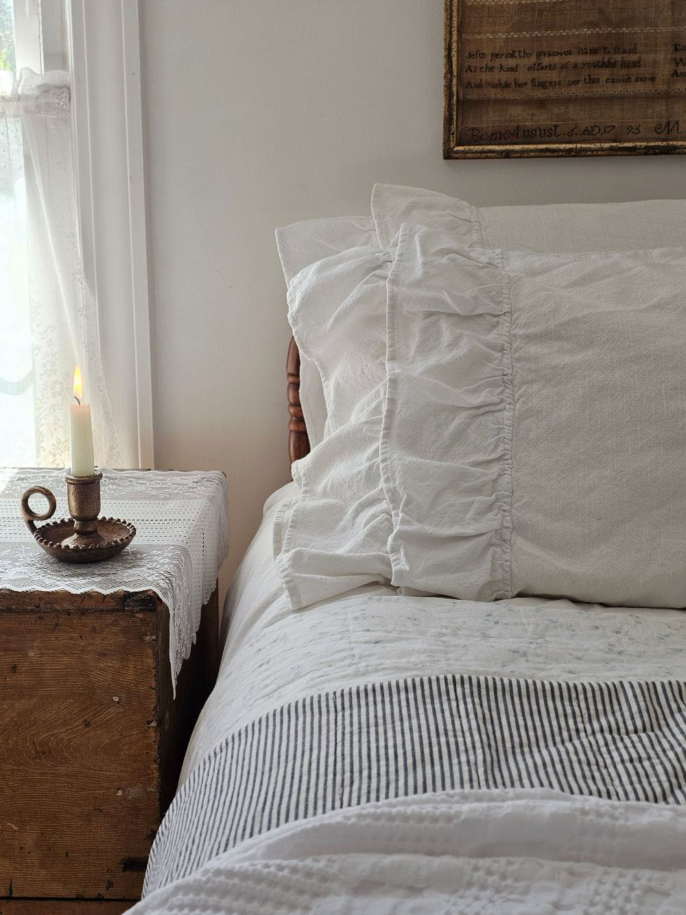 Serenity White Lush Ruffle Pillowcase Set