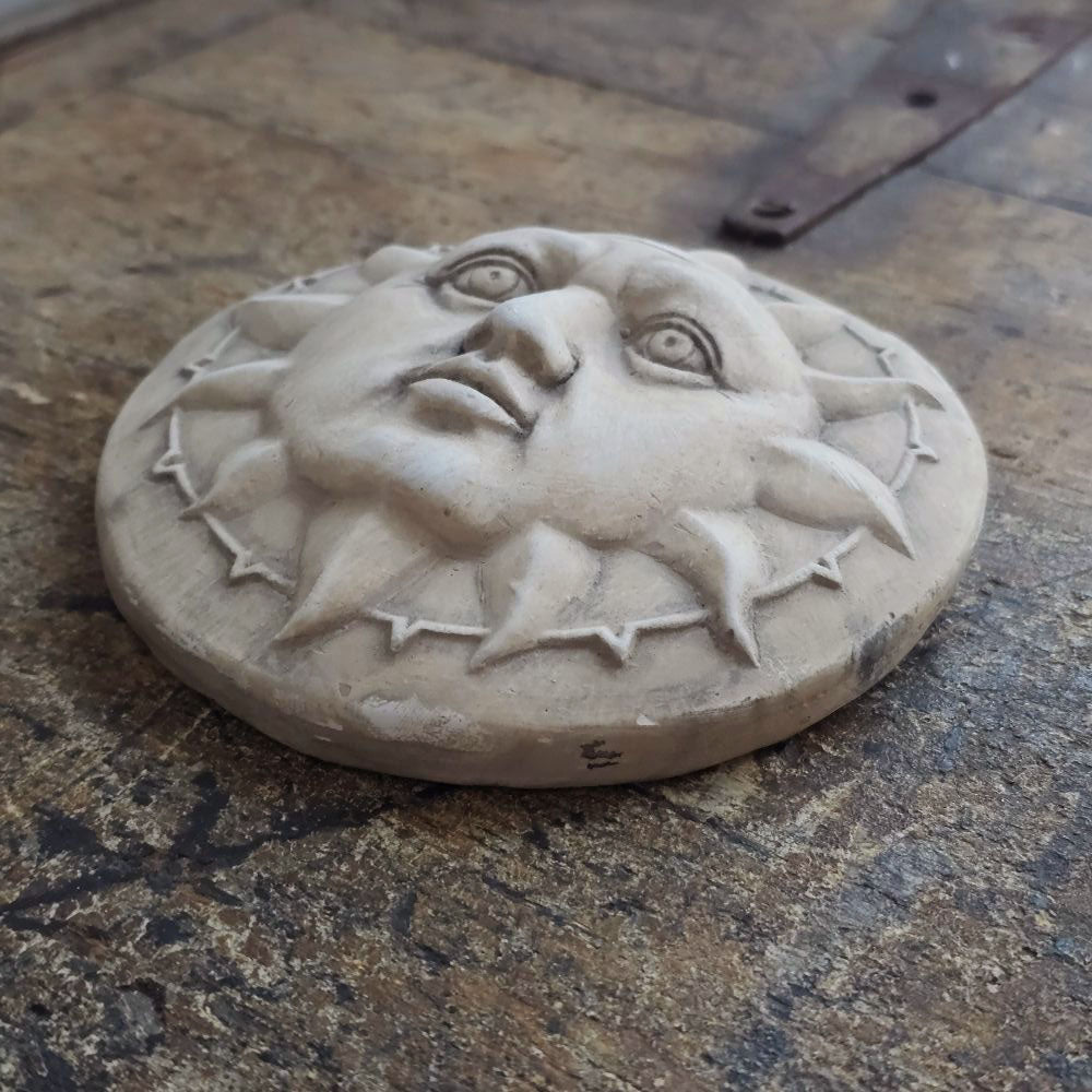 Bas-Relief Plaster Sun Face Wall Art