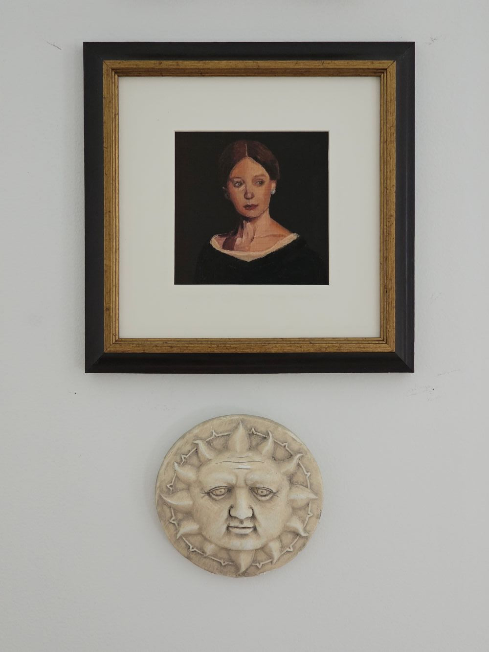 Bas-Relief Plaster Sun Face Wall Art