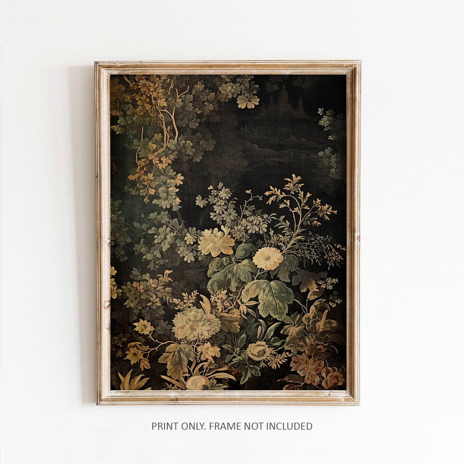 Faded Vintage Floral Tapestry Art Print