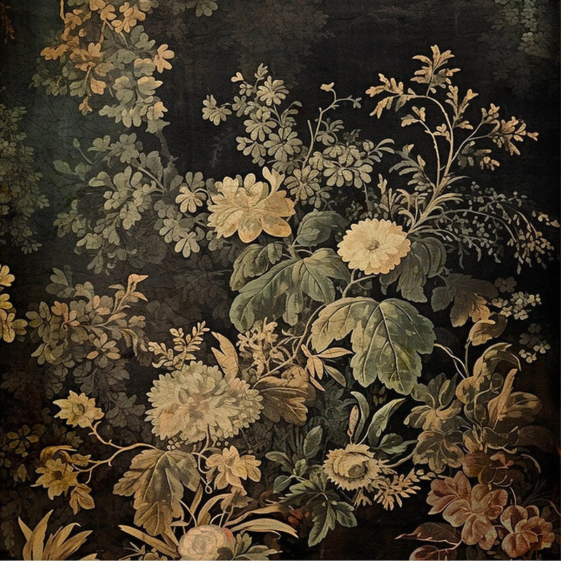 Faded Vintage Floral Tapestry Art Print