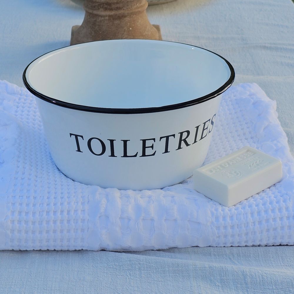 White Enamel Toiletries Bowl