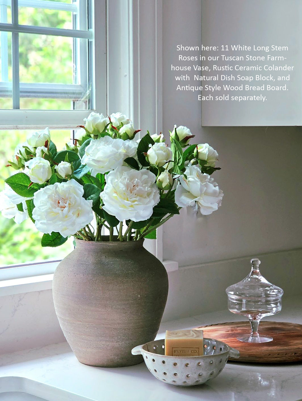 White Rose Long Stem Spray
