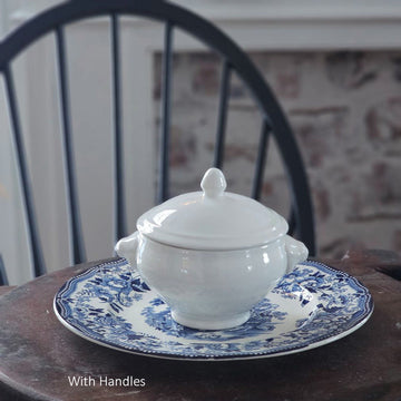 Round White Soup Bowl with Lid