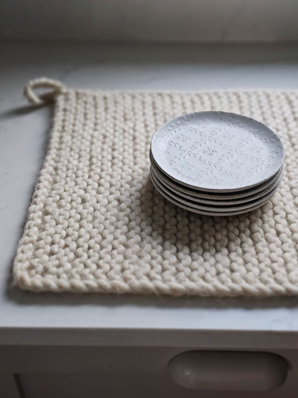 White Ceramic Embossed Plate