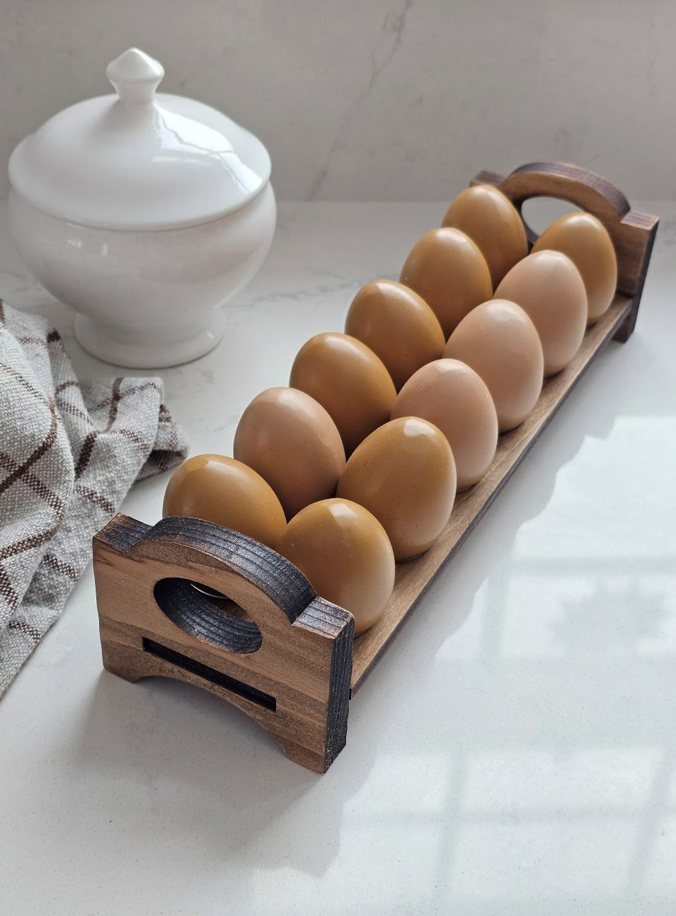 Rustic Wood Stackable Egg Tray