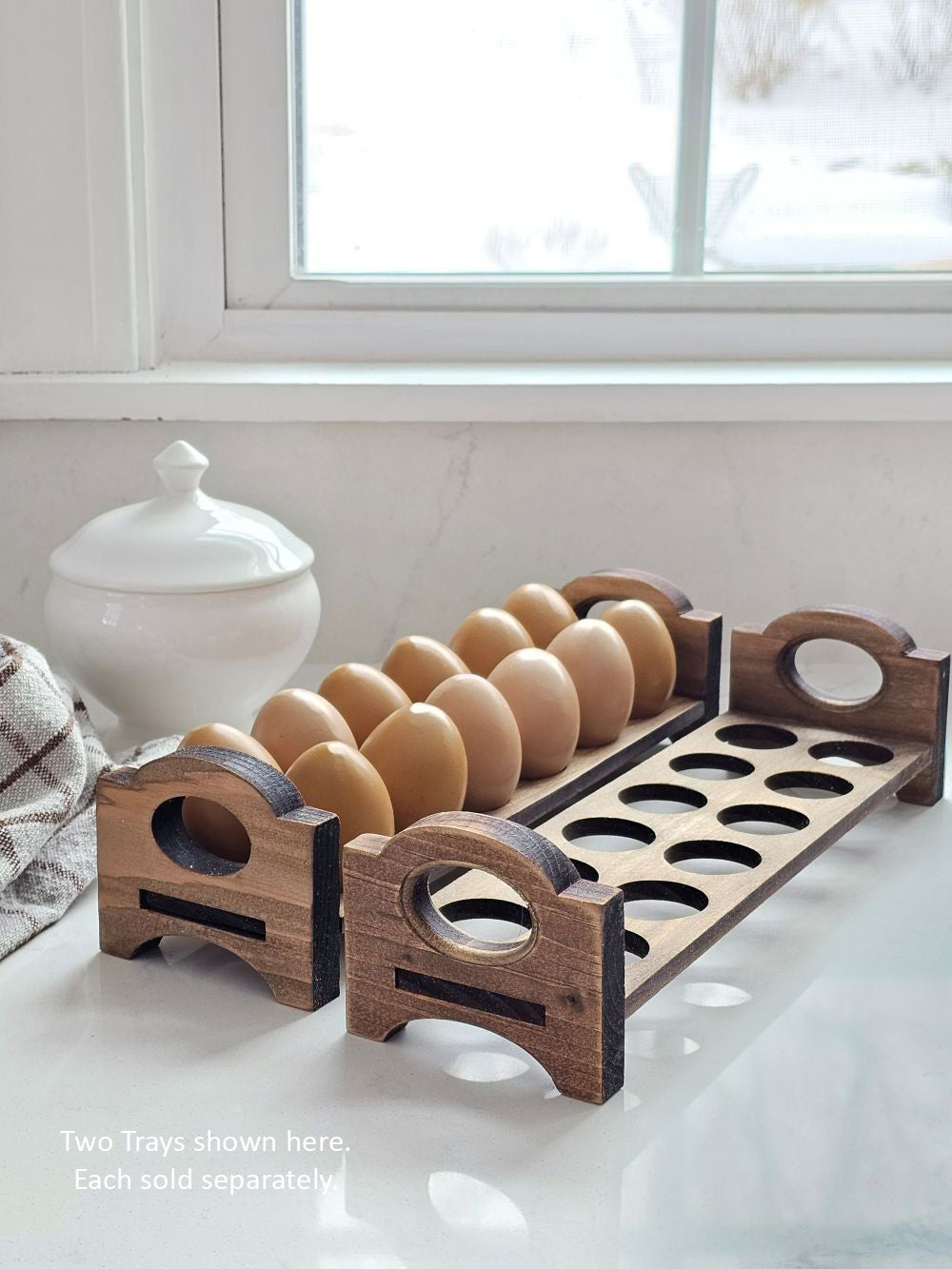 Rustic Wood Stackable Egg Tray