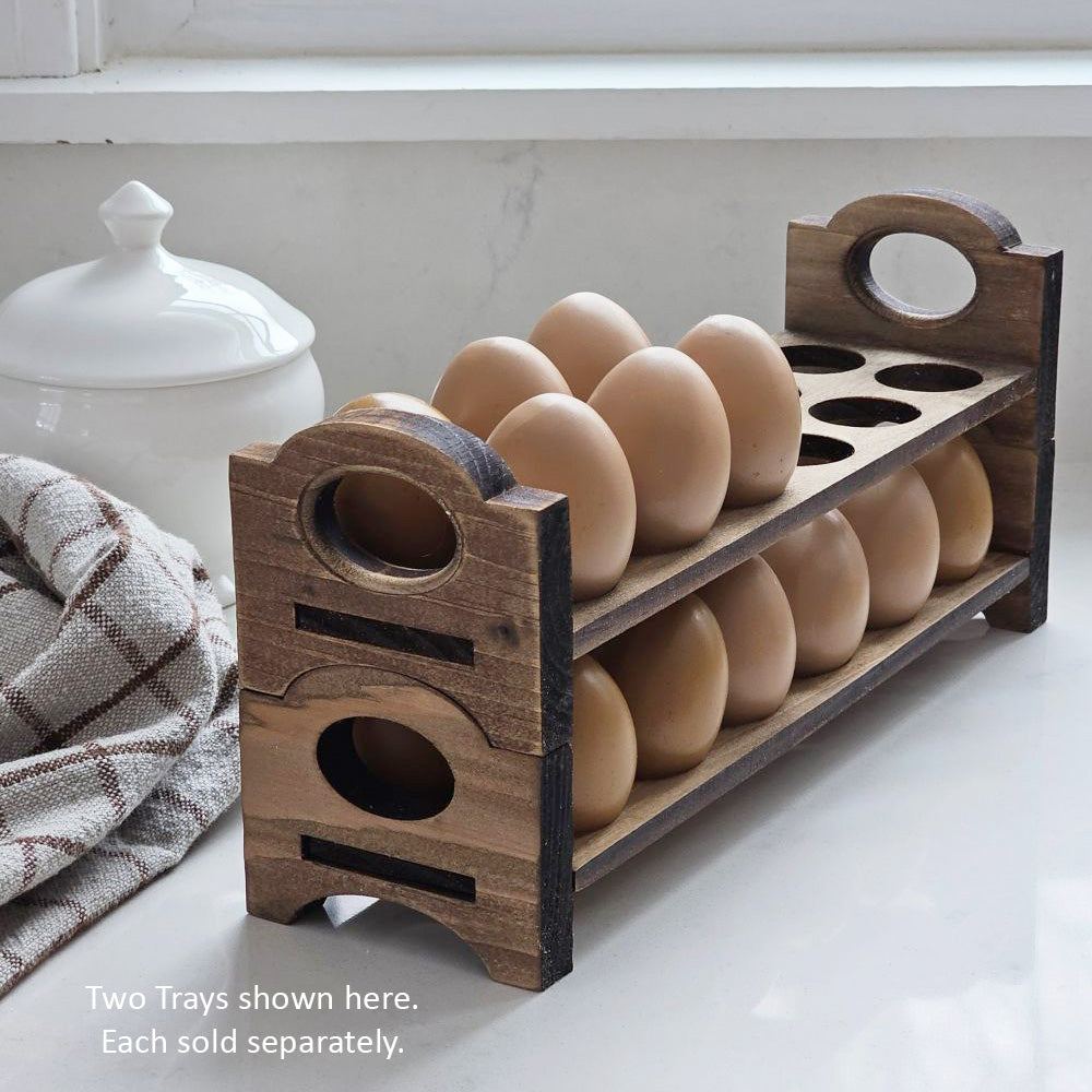 Rustic Wood Stackable Egg Tray