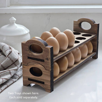 Rustic Wood Stackable Egg Tray