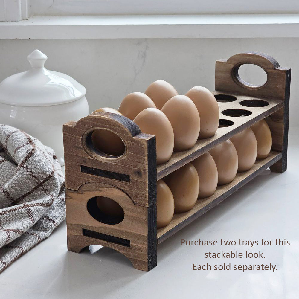Rustic Wood Stackable Egg Tray